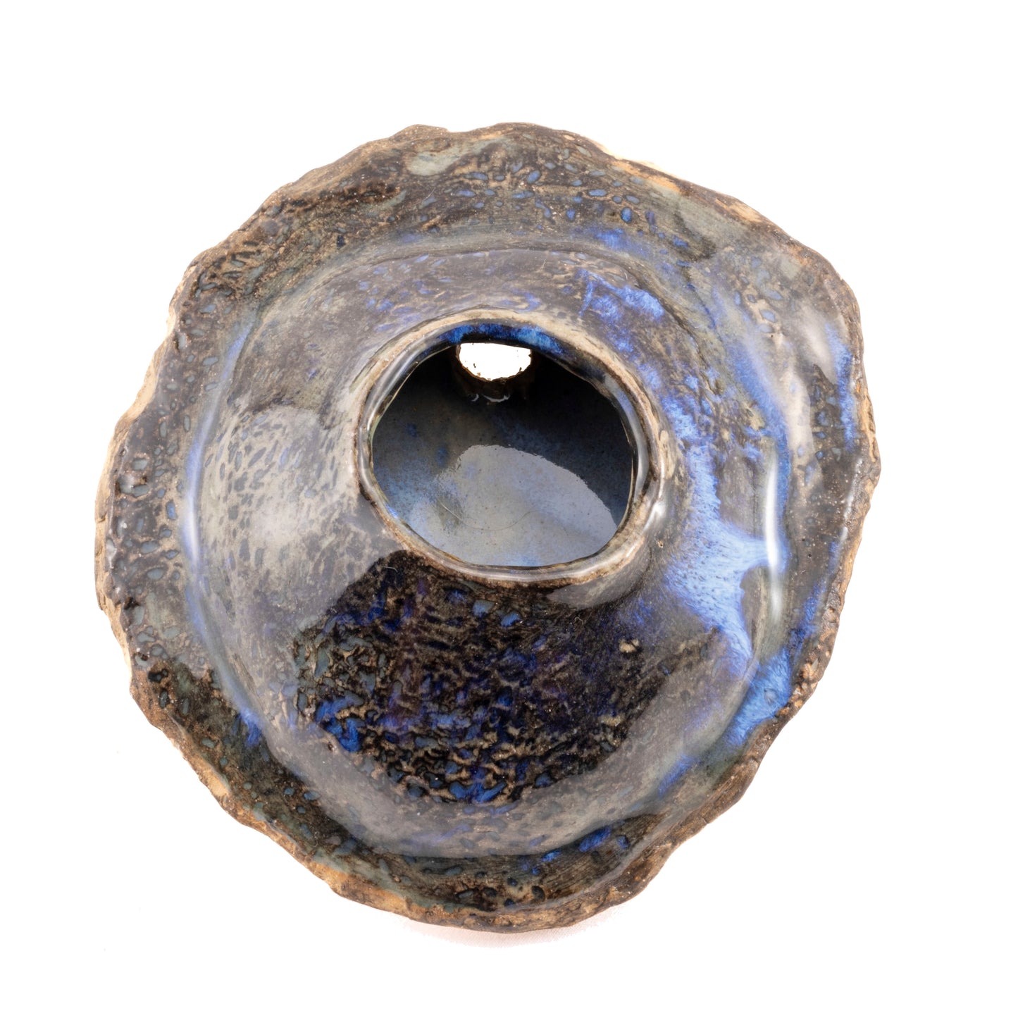 Blue and Earth-Toned Ceramic Wall Hanging Air Plant Holder