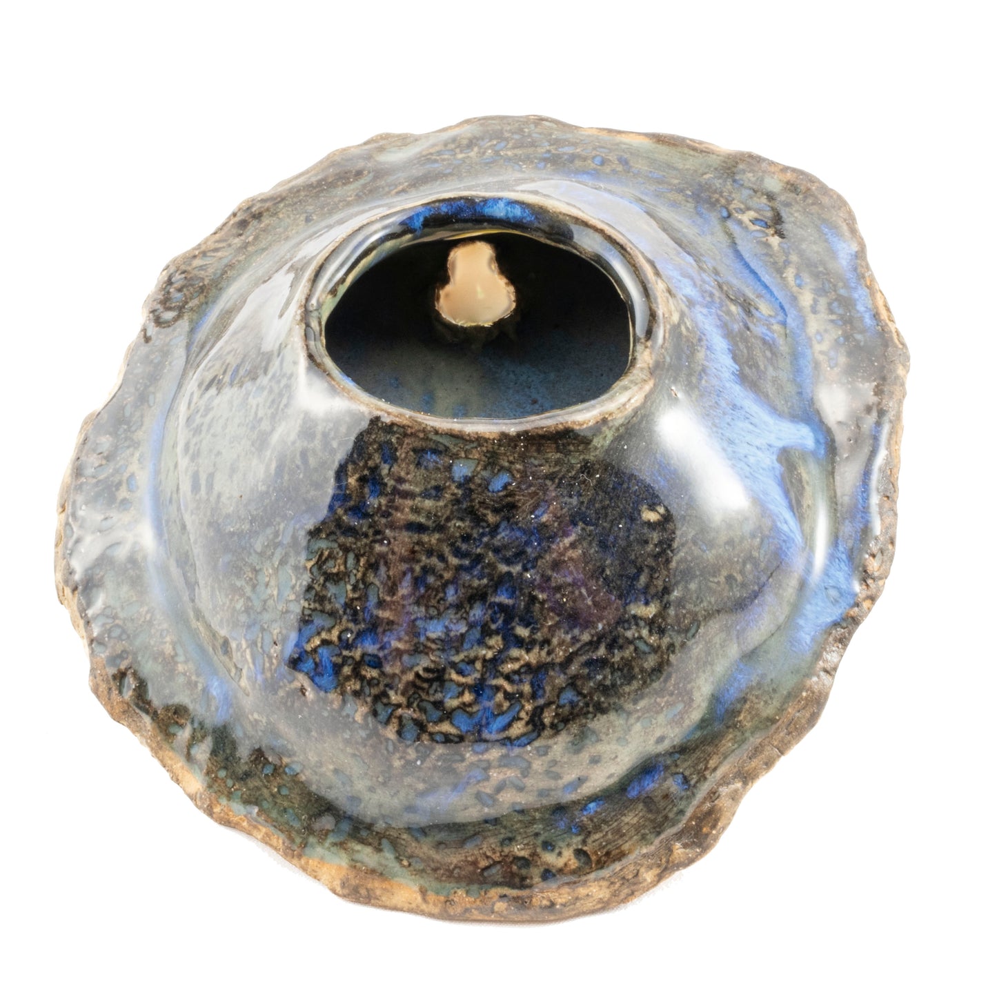 Blue and Earth-Toned Ceramic Wall Hanging Air Plant Holder