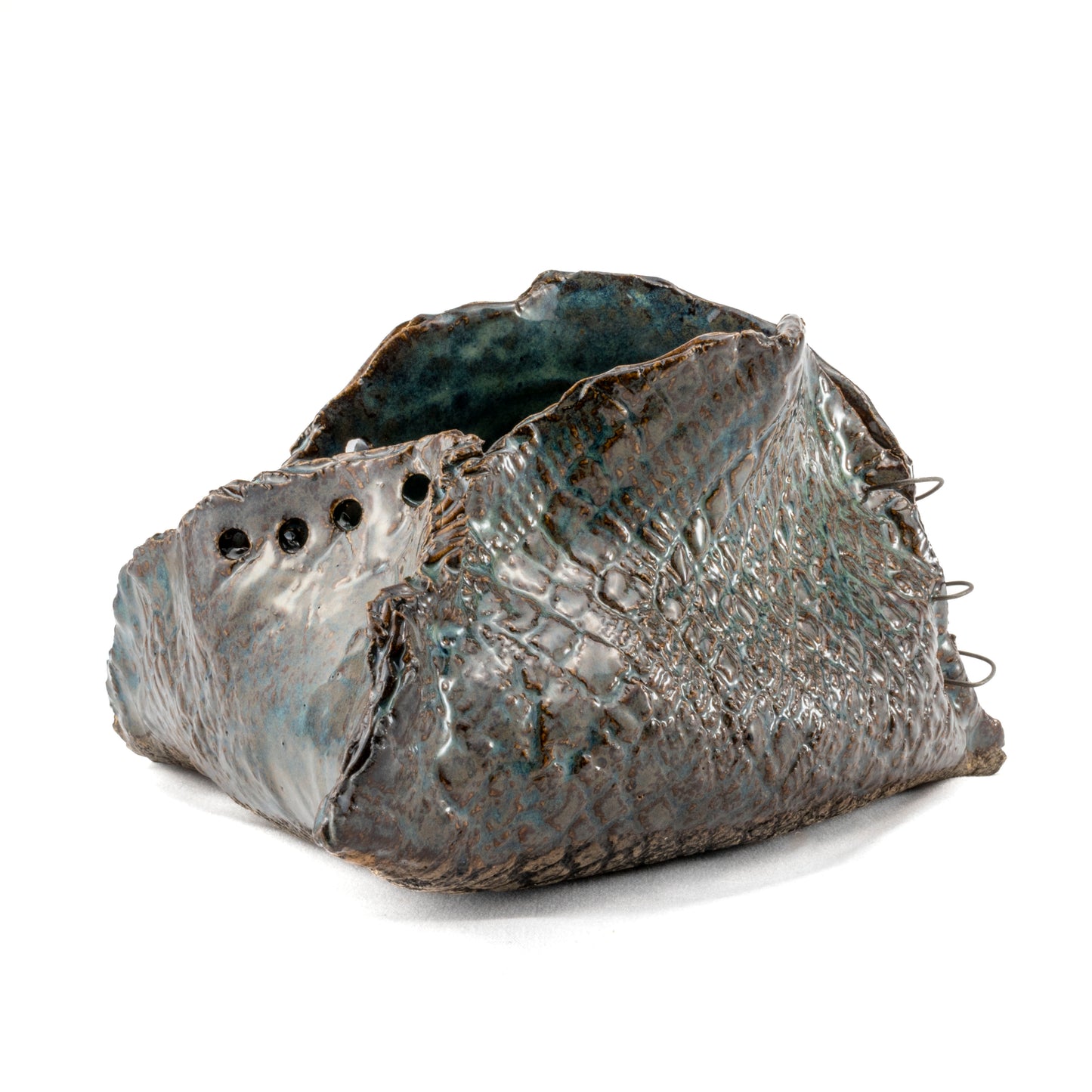 A Fox's Den Ceramic Triangular Sculpture