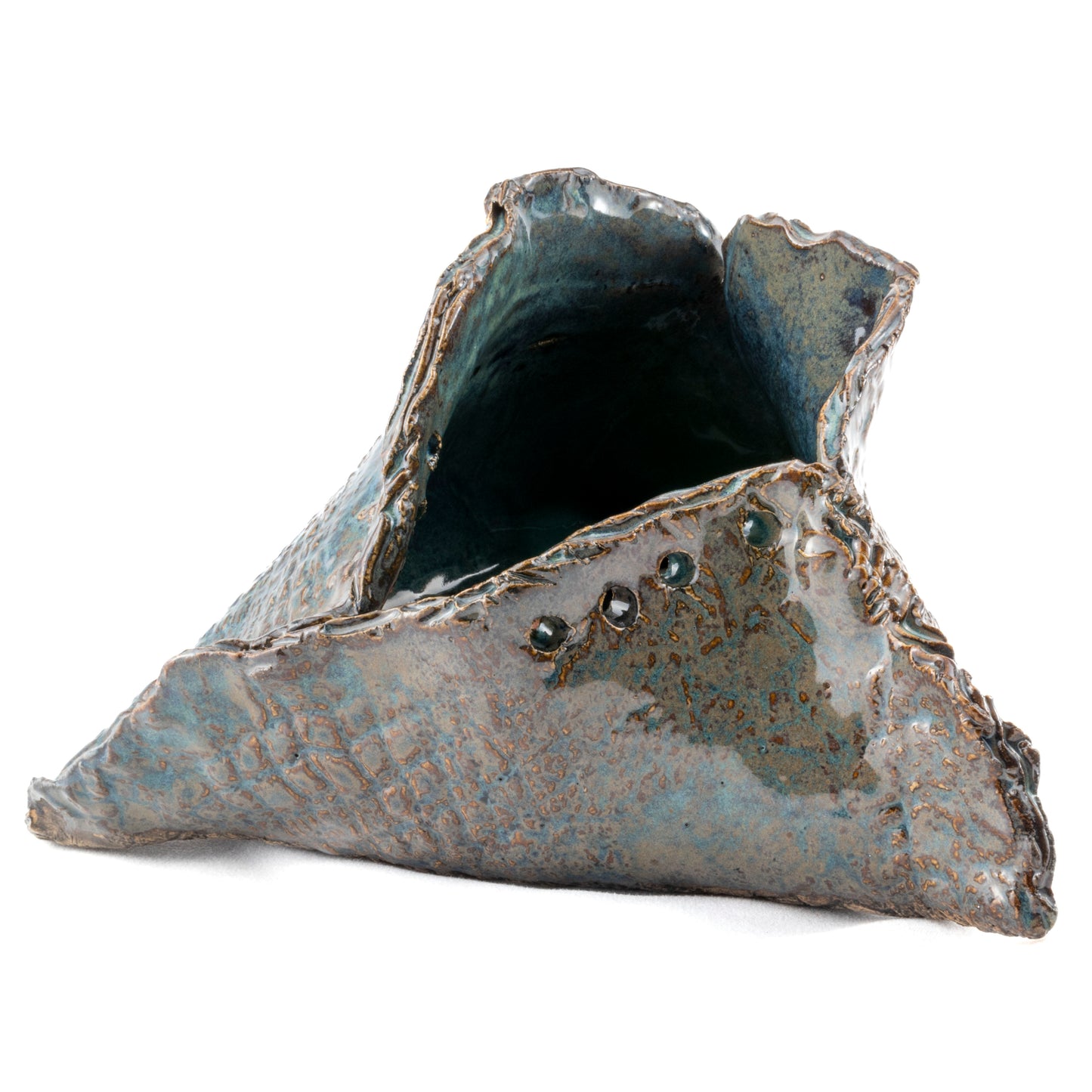 A Fox's Den Ceramic Triangular Sculpture