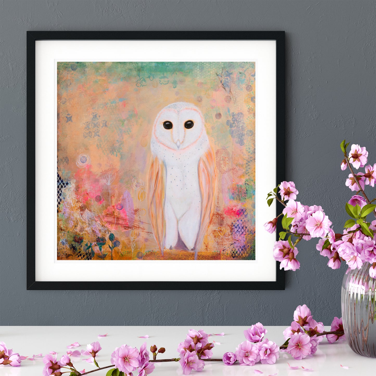 Abstract Owl Fine Art Print, Symbolic Artwork of Wisdom, and Knowledge (from Original Artwork)