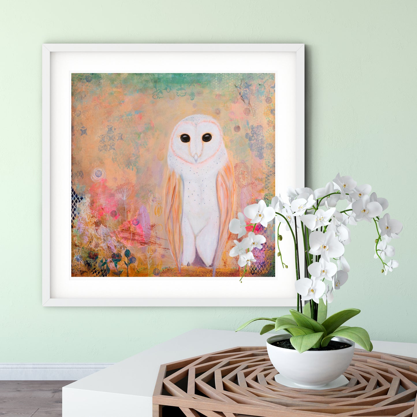 Abstract Owl Fine Art Print, Symbolic Artwork of Wisdom, and Knowledge (from Original Artwork)