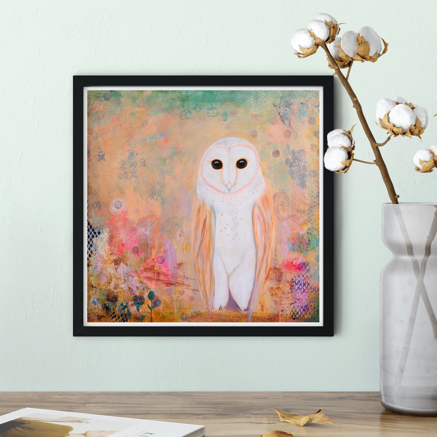 Abstract Owl Fine Art Print, Symbolic Artwork of Wisdom, and Knowledge (from Original Artwork)