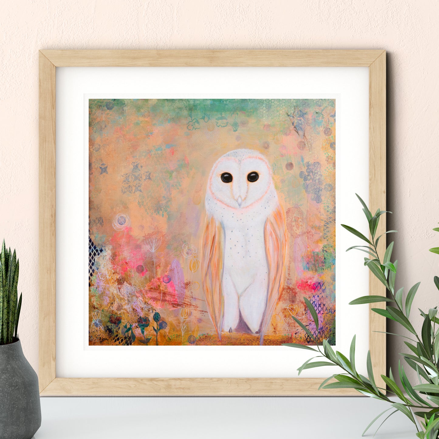 Abstract Owl Fine Art Print, Symbolic Artwork of Wisdom, and Knowledge (from Original Artwork)