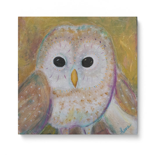 Handcrafted Owl of Athena Original Painting, Symbolic Artwork for Home Decor and Gifts, Spirit Animal Wall Art