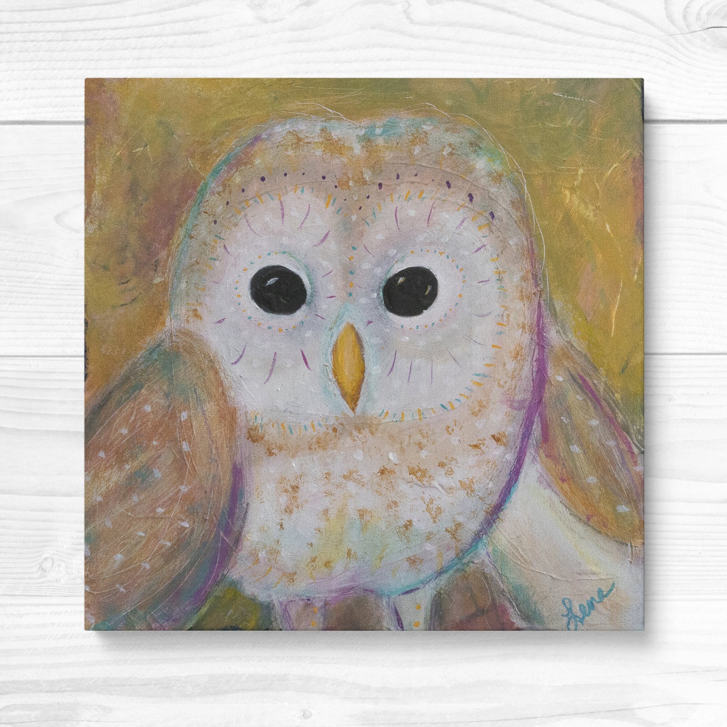 Owl of Athena - Original Acrylic Painting on Eco-Friendly Gessobord