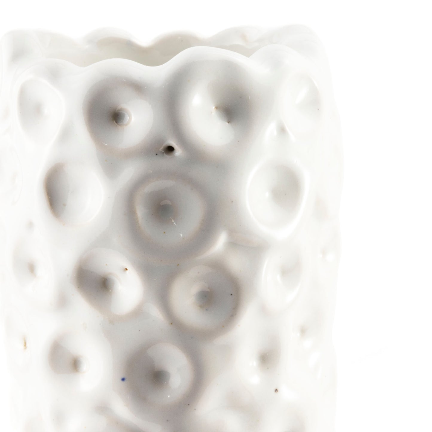 Circling Serenity White Ceramic Vase