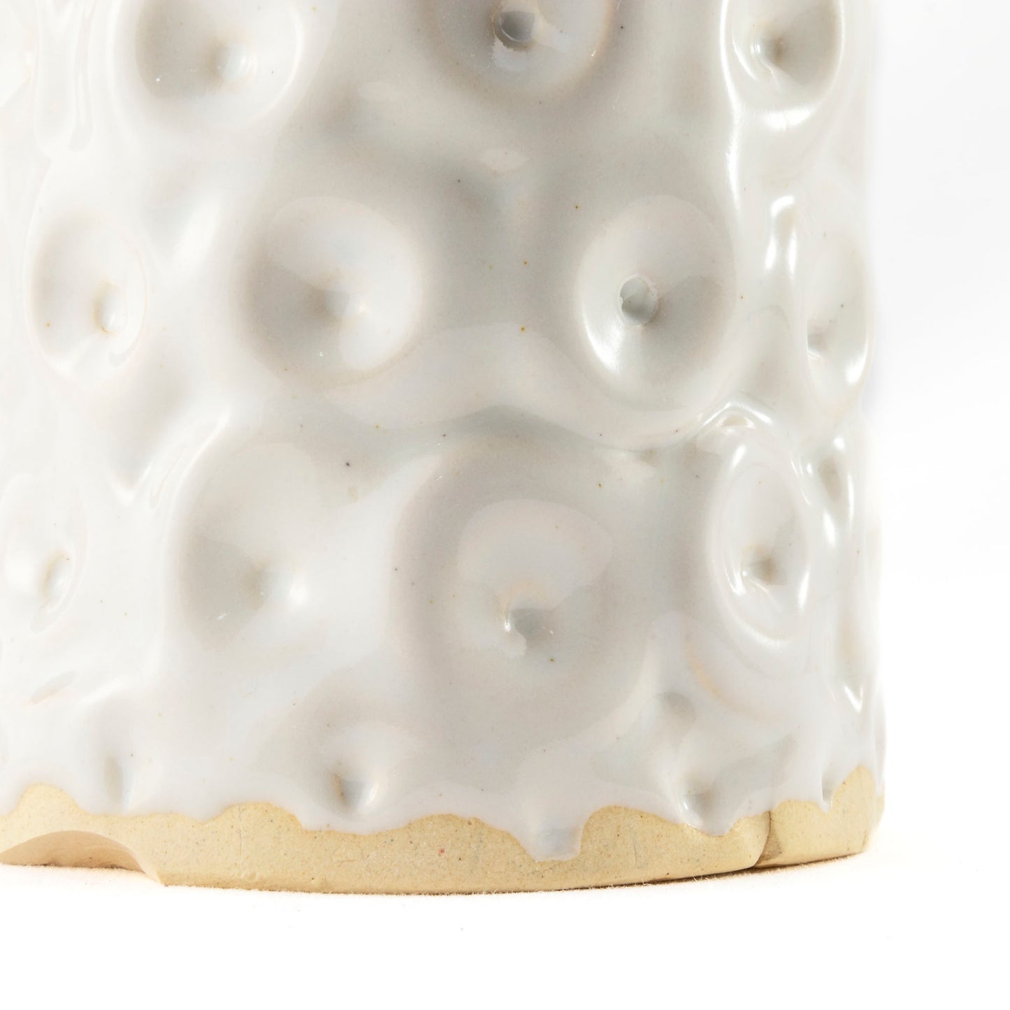 Circling Serenity White Ceramic Vase