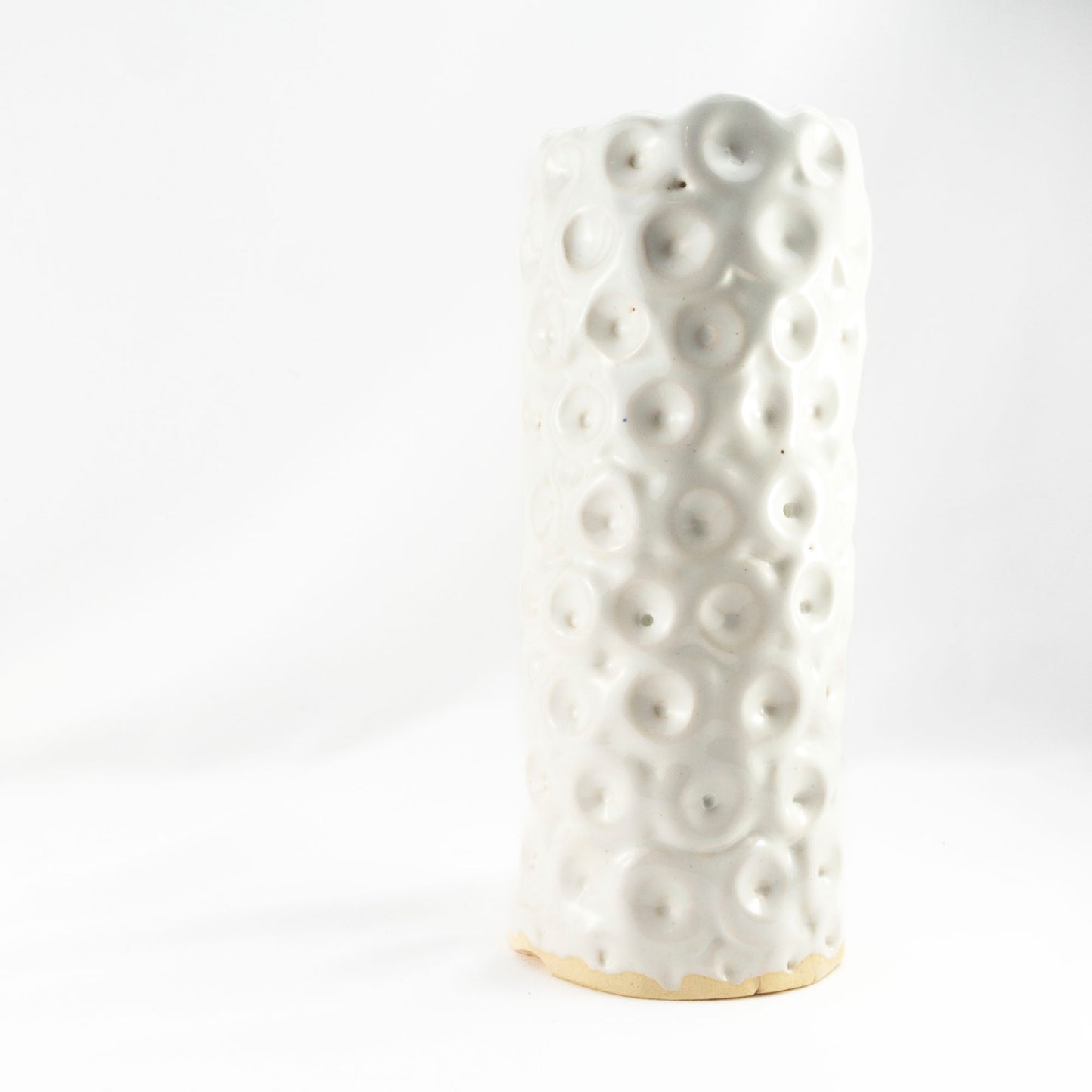 Circling Serenity White Ceramic Vase