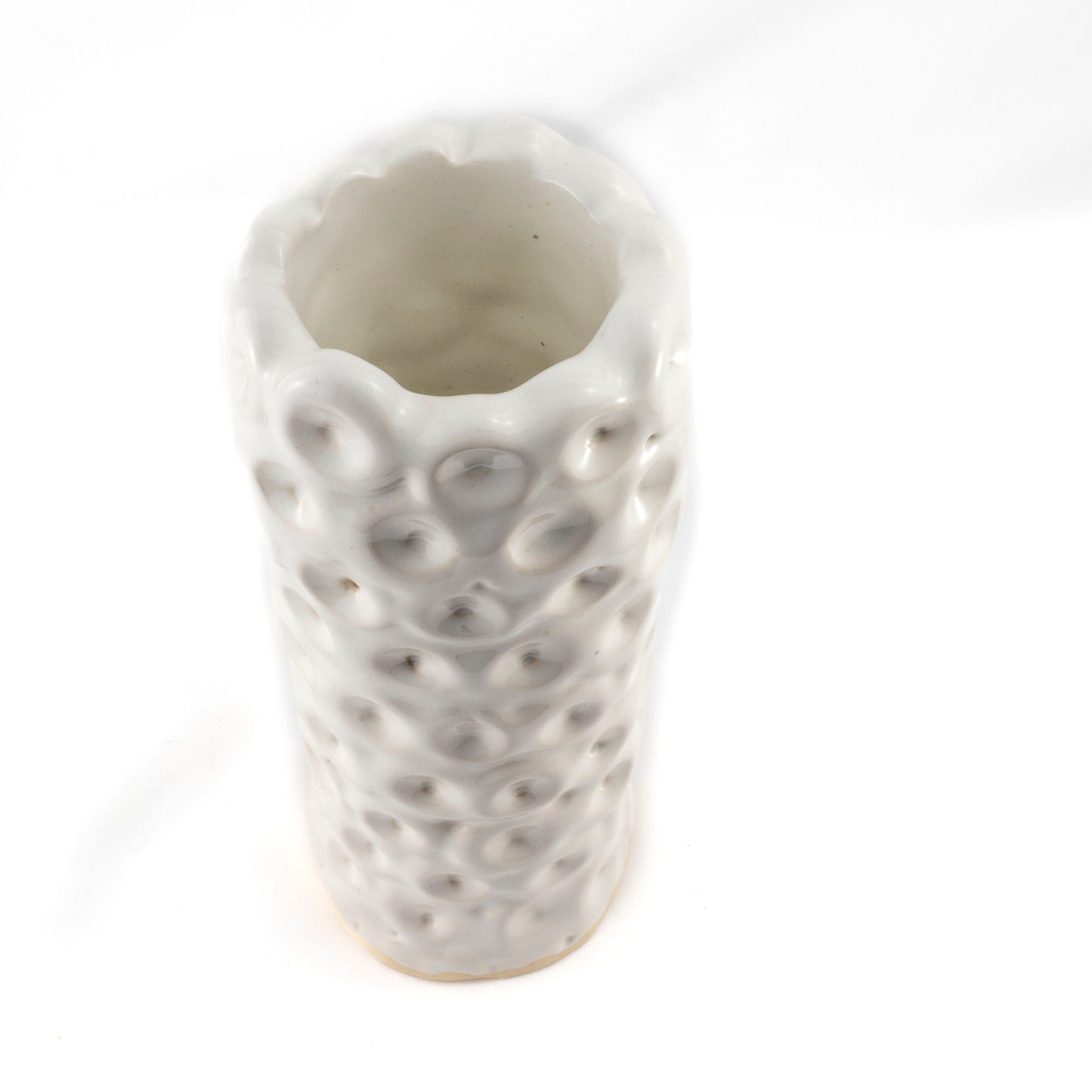 Circling Serenity White Ceramic Vase